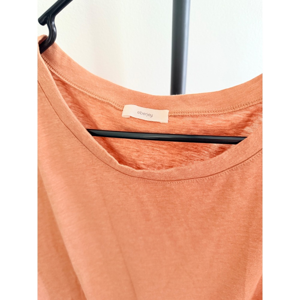 Eberjey Womens Terracotta Orange Slub Knit Loungewear Set Top and Joggers - Picture 3 of 6